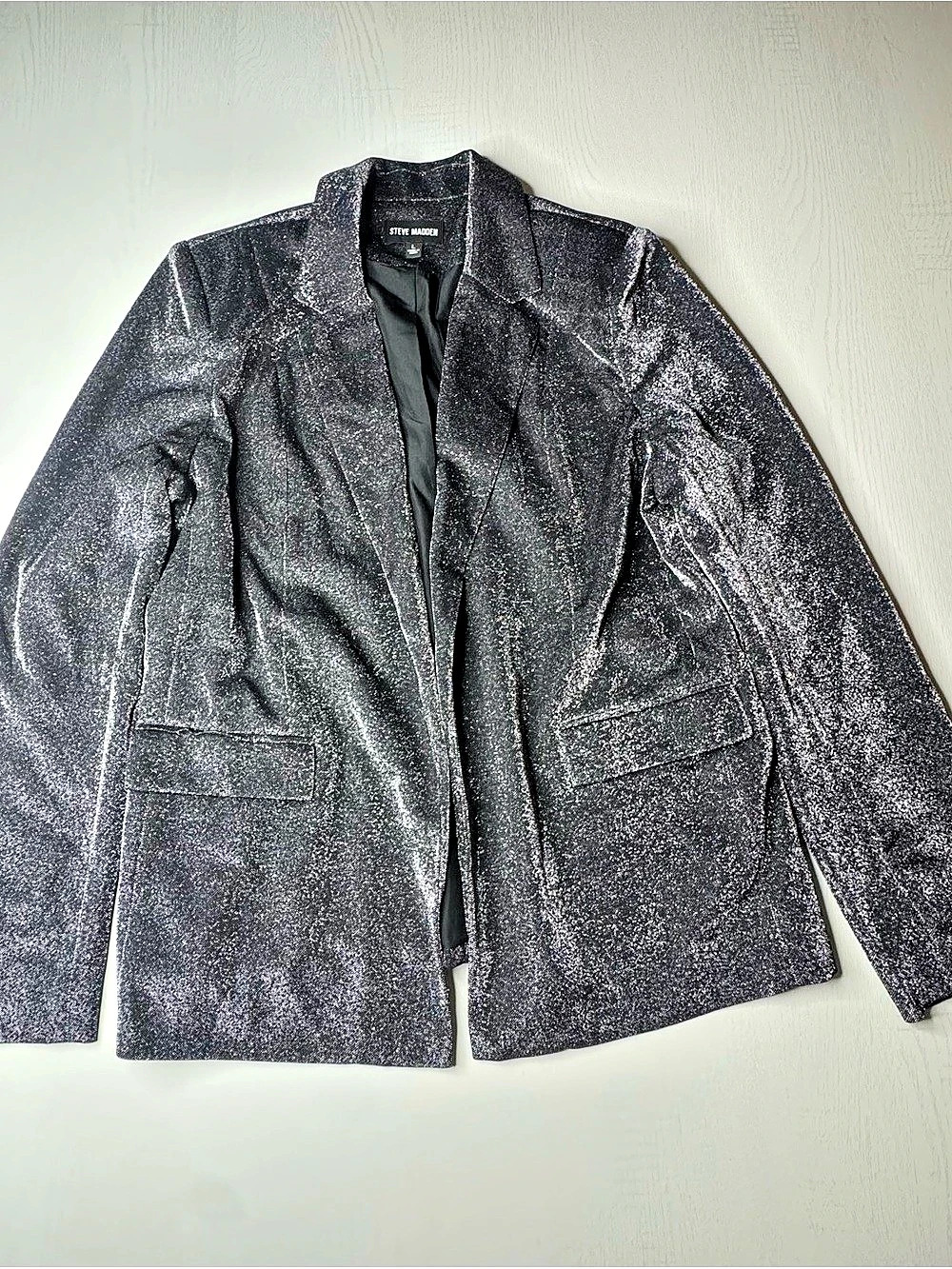 Steve Madden Payton Blazer Metallic Black Large